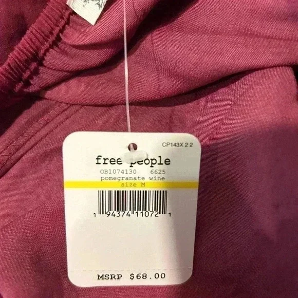 🌟”Free People Intimately” NWT Pomegranate Long Sleeve Thong Bodysuit Size M🌟 - Picture 13 of 13